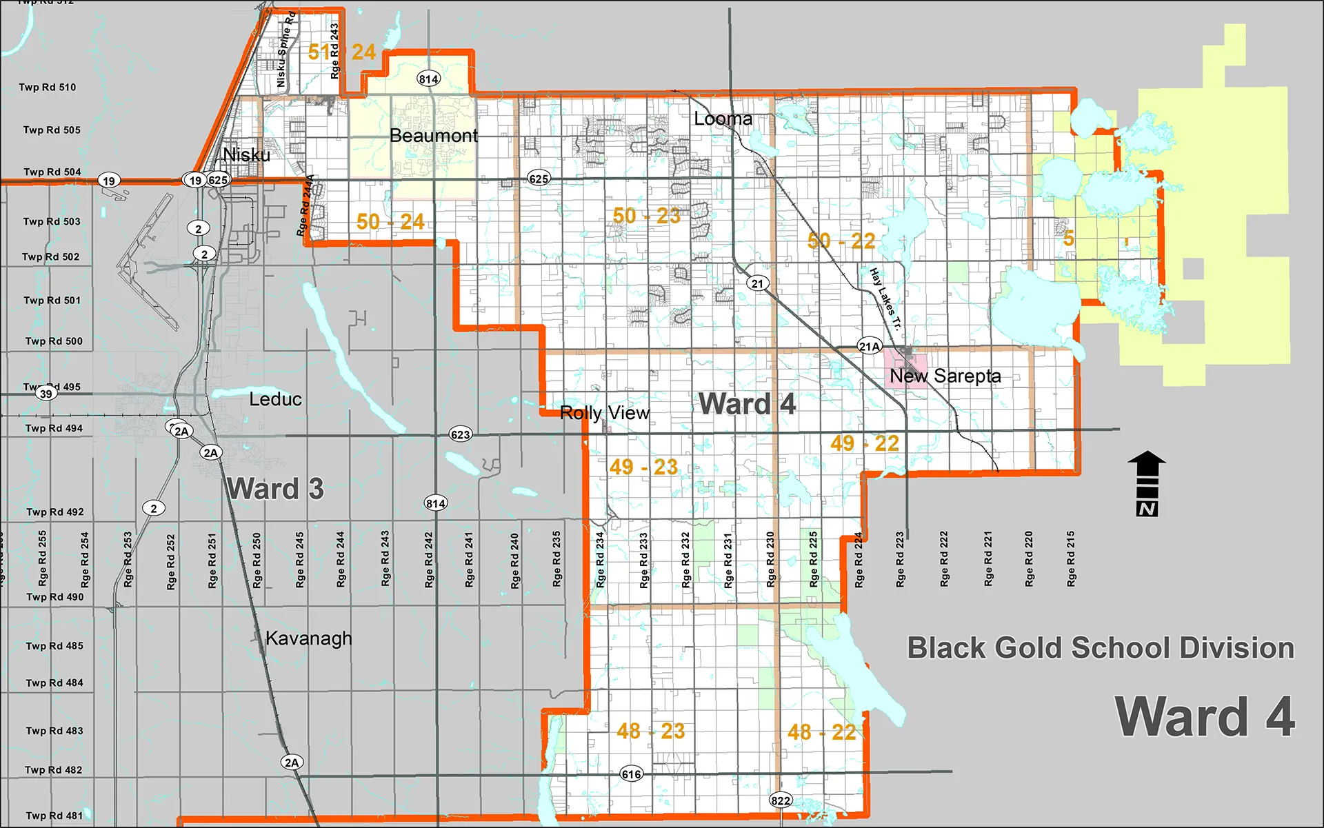 Ward 4 Boundary Map - Black Gold School Division
